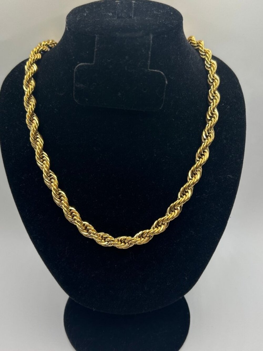 10mm Rope Chain Real Gold Plated 20 Inch Mens Thick Hip Hop Twisted Waterproof